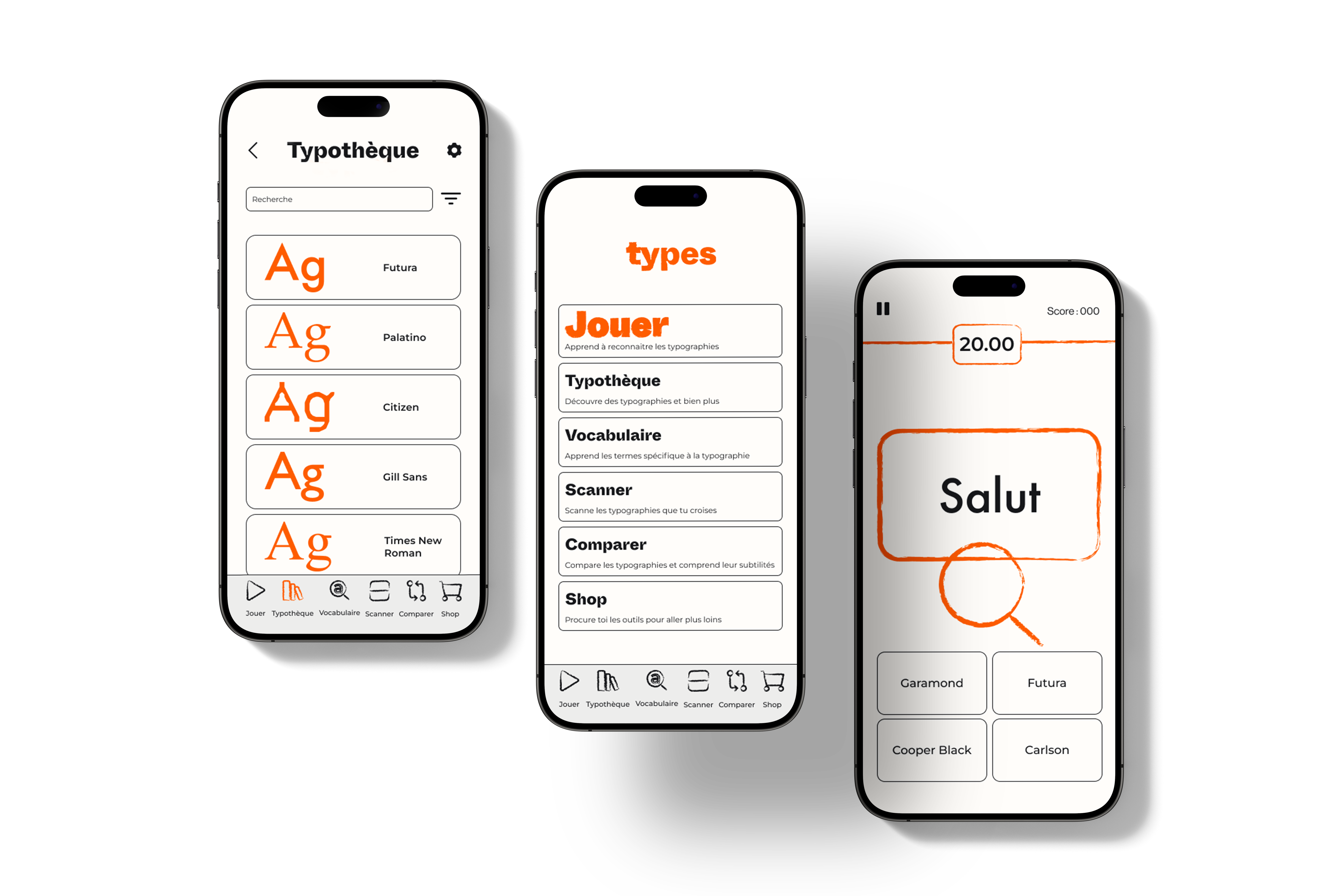 TYPES — App mobile